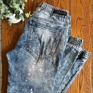 CJ Black Men’s Bleached Speckled Denim Jeans, Medium